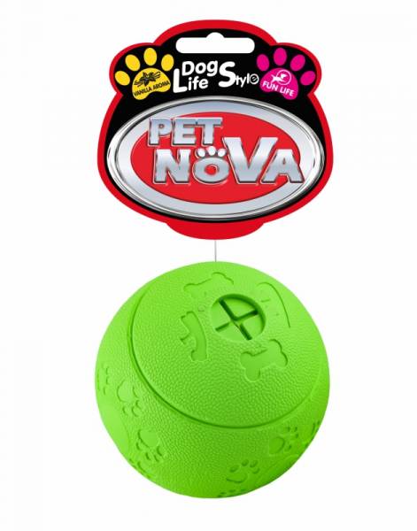 DOG LIFE STYLE Ball für Leckerlis, 8 cm, grün, Vanillegeschmack